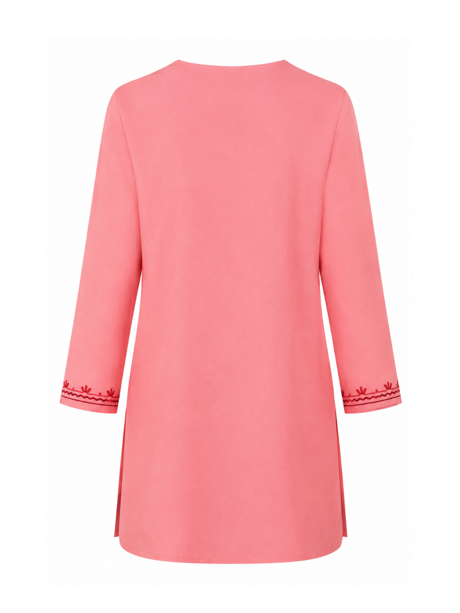 Noor : Aari embroidery summer kurti | Pink